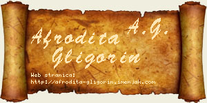 Afrodita Gligorin vizit kartica
